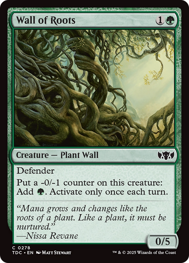 Wall of Roots (TDC-278) [Commander: Tarkir: Dragonstorm] MTG Single Wizards of the Coast