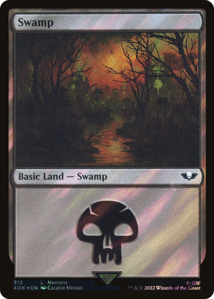 Swamp (40K-312★) [Warhammer 40,000 Commander] Foil MTG Single Wizards of the Coast