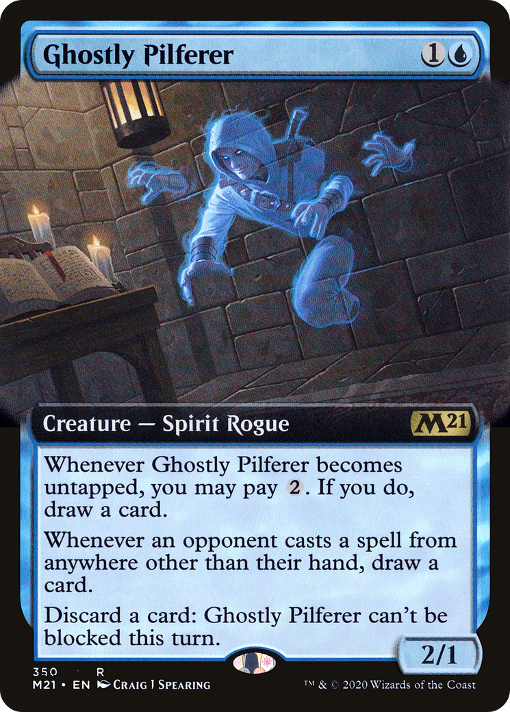 Ghostly Pilferer (M21-350) [Core Set 2021] (Extended Art) Foil MTG Single Wizards of the Coast