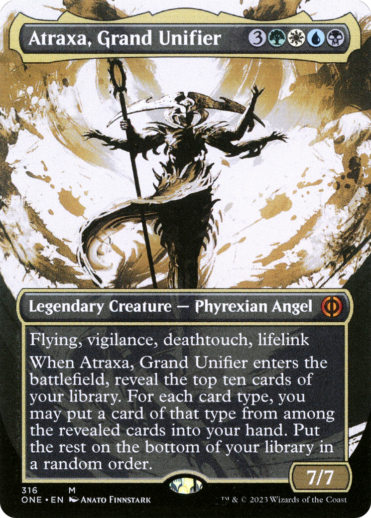 Atraxa, Grand Unifier (ONE-316) [Phyrexia: All Will Be One] (Showcase) (Borderless) Foil MTG Single Wizards of the Coast