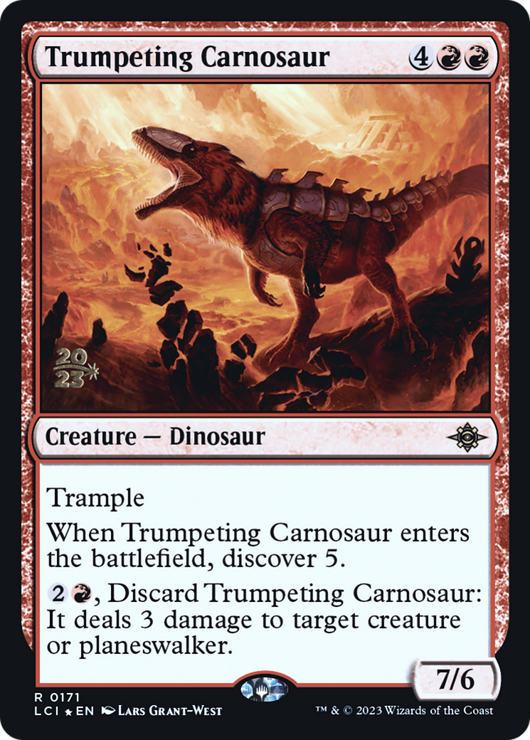 Trumpeting Carnosaur (PRE-171) [The Lost Caverns of Ixalan Promos] Foil MTG Single Wizards of the Coast
