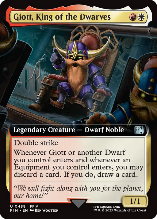 Giott, King of the Dwarves (FIN-488) [FINAL FANTASY] (Extended Art) Foil MTG Single Wizards of the Coast