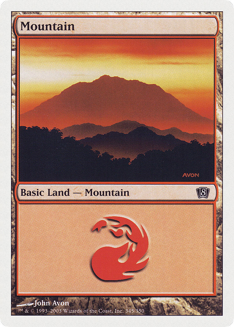 Mountain (345) (8ED-345) [8th Edition] Foil MTG Single Wizards of the Coast