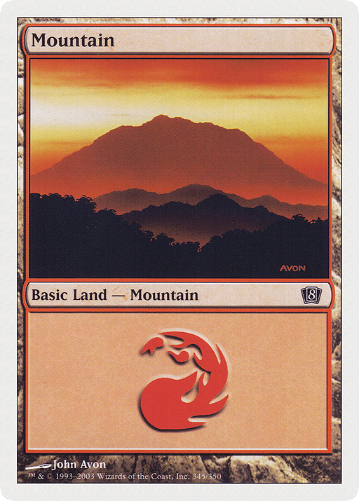Mountain (345) (8ED-345) [8th Edition] MTG Single Wizards of the Coast