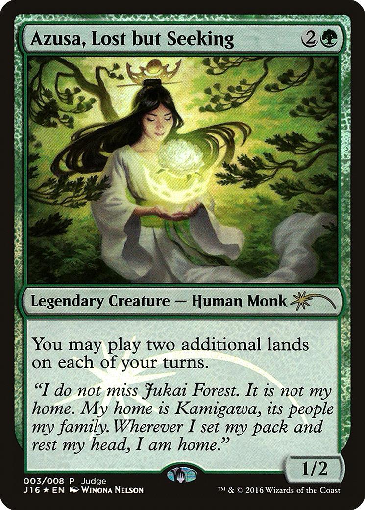 Azusa, Lost but Seeking (JDG-003) [Misc] Judge Gift Cards 2016 Foil MTG Single Wizards of the Coast