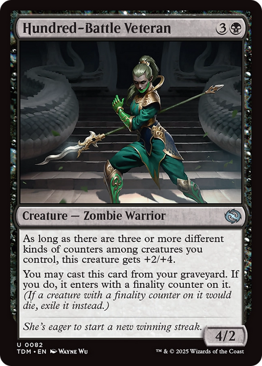 Hundred-Battle Veteran (TDM-082) [Tarkir: Dragonstorm] Foil MTG Single Wizards of the Coast
