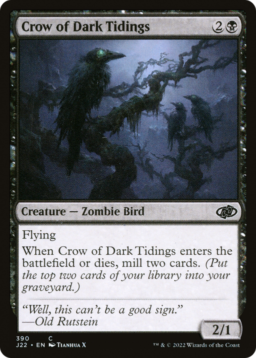 Crow of Dark Tidings (J22-390) [Jumpstart 2022] MTG Single Wizards of the Coast