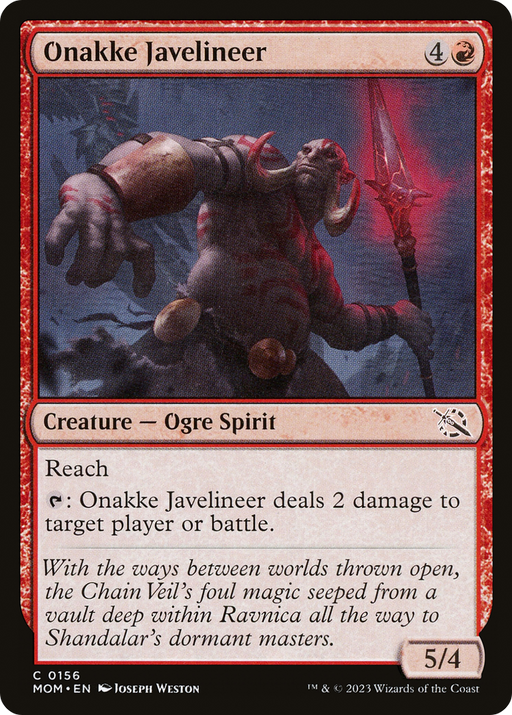 Onakke Javelineer (MOM-156) [March of the Machine] Foil MTG Single Wizards of the Coast