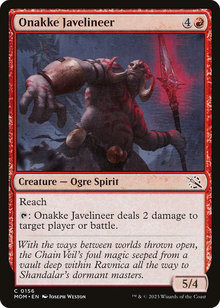 Onakke Javelineer (MOM-156) [March of the Machine] MTG Single Wizards of the Coast