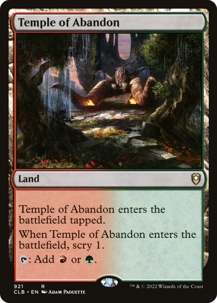 Temple of Abandon (CLB-921) [Commander Legends: Battle for Baldur's Gate] MTG Single Wizards of the Coast
