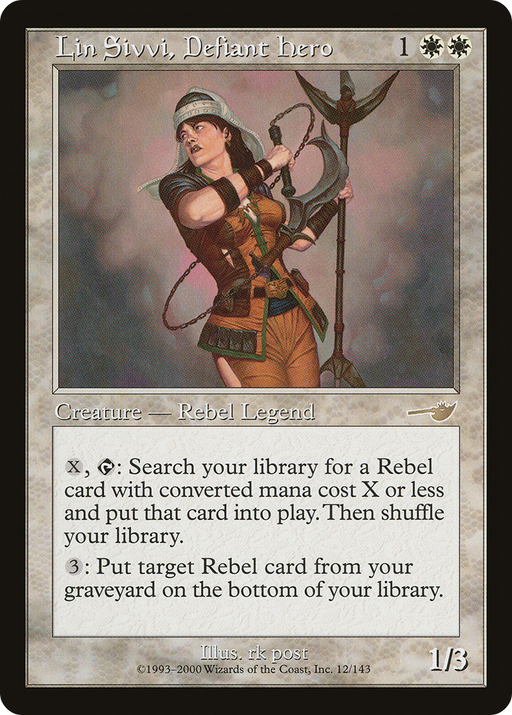 Lin Sivvi, Defiant Hero (NMS-012) [Nemesis] MTG Single Wizards of the Coast