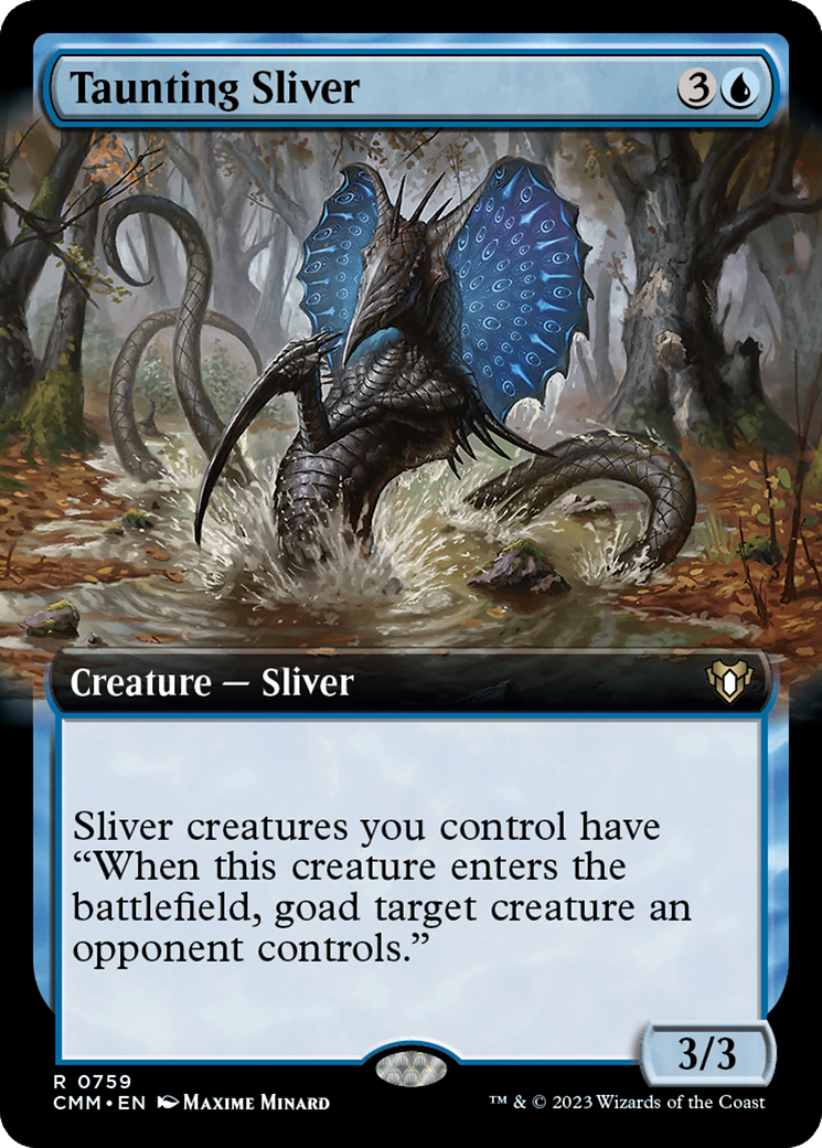 Taunting Sliver (CMM-759) [Commander Masters] (Extended Art) Foil MTG Single Wizards of the Coast