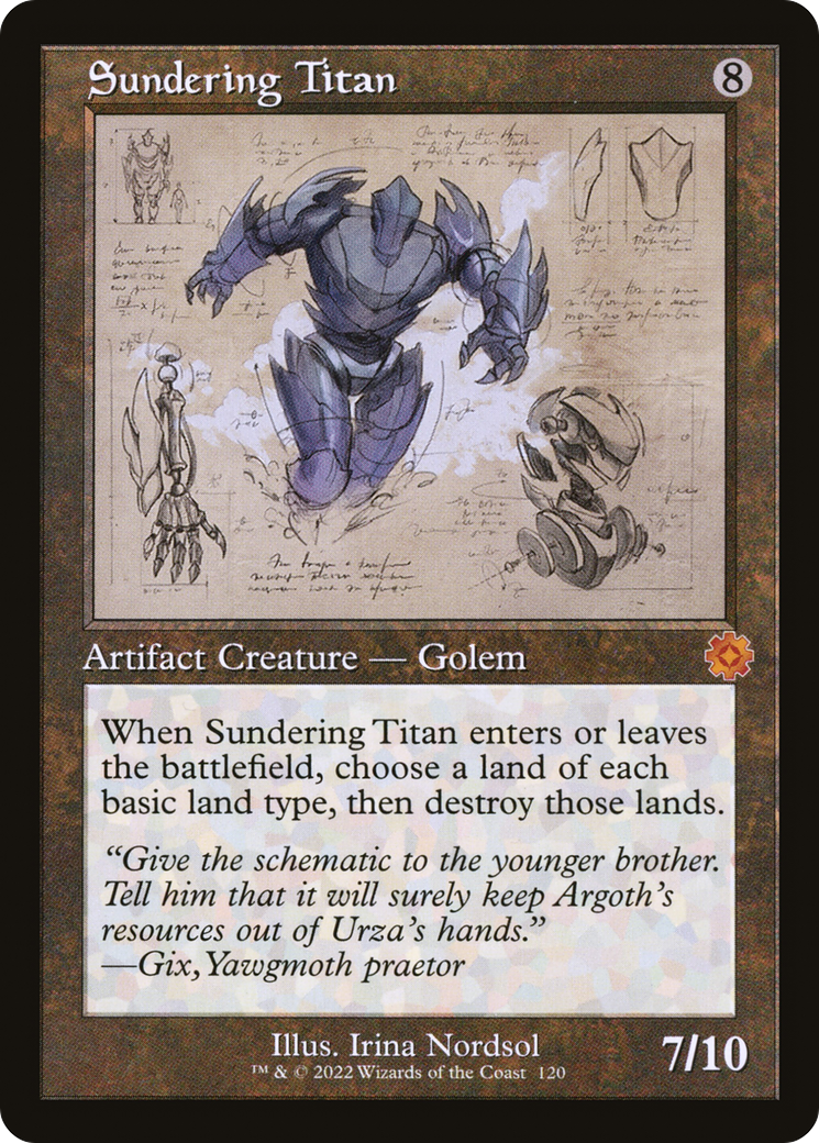 Sundering Titan (Schematic) (BRR-120) [The Brothers' War Retro Artifacts] MTG Single Wizards of the Coast