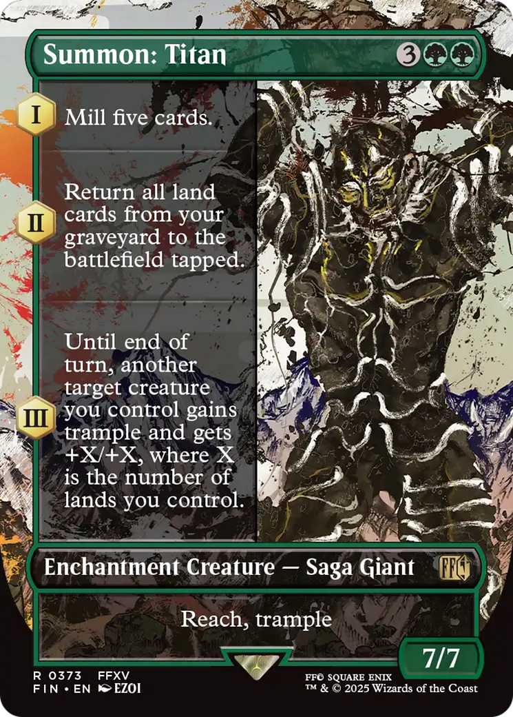 Summon: Titan (FIN-373) [FINAL FANTASY] (Borderless) MTG Single Wizards of the Coast