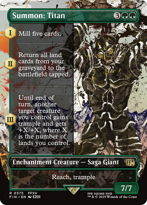 Summon: Titan (FIN-373) [FINAL FANTASY] (Borderless) Foil MTG Single Wizards of the Coast