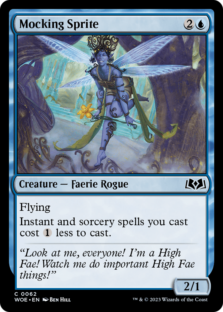 Mocking Sprite (WOE-062) [Wilds of Eldraine] Foil MTG Single Wizards of the Coast