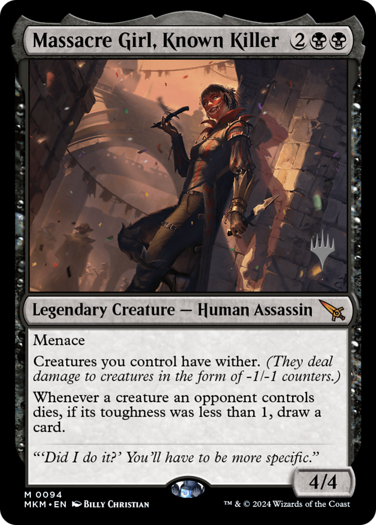 Massacre Girl, Known Killer (PPMKM-094) [Murders at Karlov Manor Promos] Foil MTG Single Wizards of the Coast