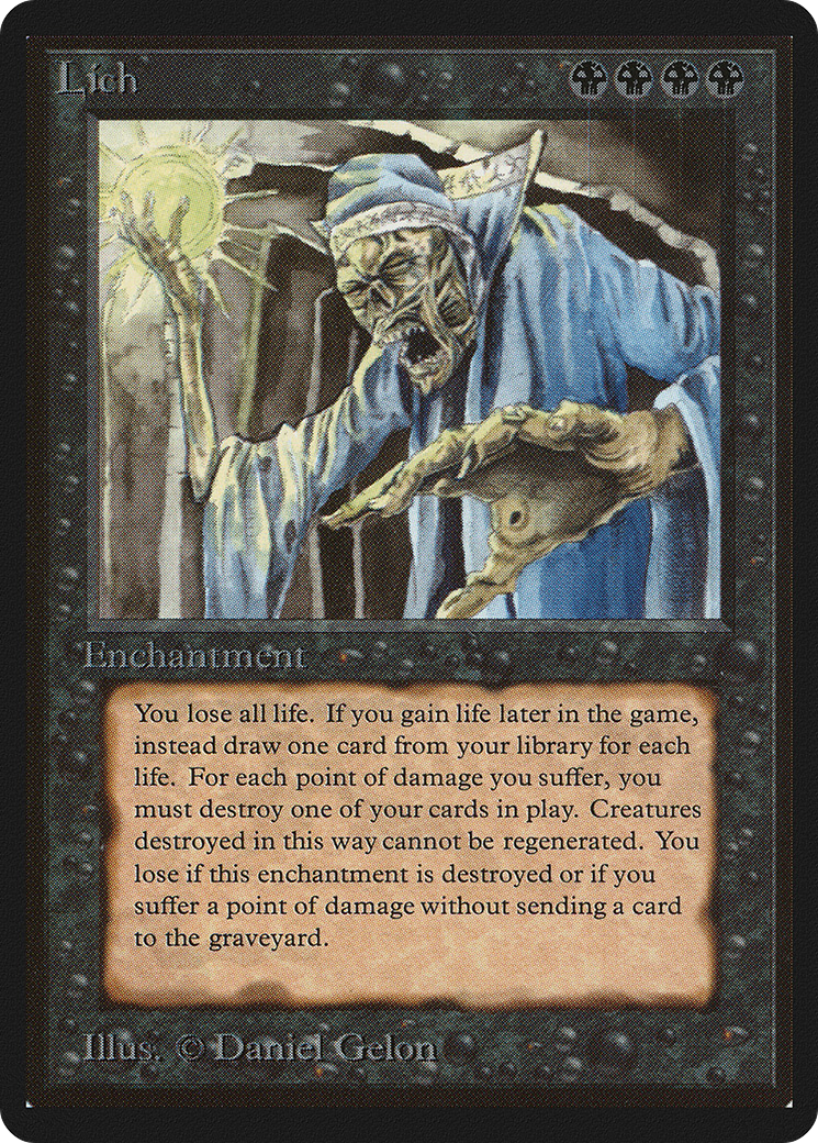 Lich (LEB-114) [Oldschool] Limited Edition Beta MTG Single Wizards of the Coast