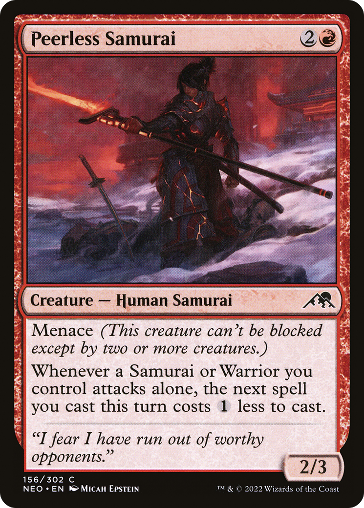 Peerless Samurai (NEO-156) [Kamigawa: Neon Dynasty] Foil MTG Single Wizards of the Coast