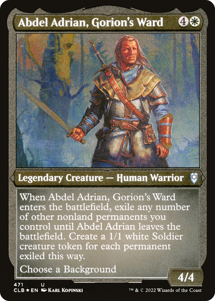 Abdel Adrian, Gorion's Ward (CLB-471) [Commander Legends: Battle for Baldur's Gate] Etched Foil MTG Single Wizards of the Coast