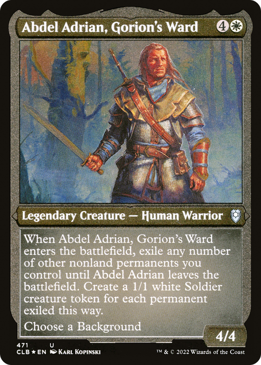 Abdel Adrian, Gorion's Ward (Foil Etched) (CLB-471) [Commander Legends: Battle for Baldur's Gate] Foil MTG Single Wizards of the Coast