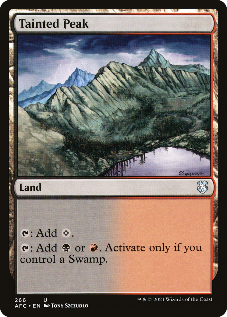 Tainted Peak (AFC-266) [Forgotten Realms Commander] MTG Single Wizards of the Coast
