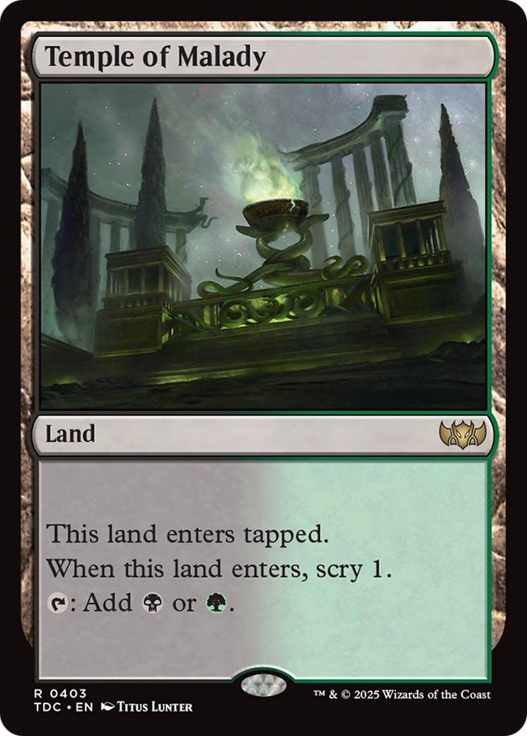 Temple of Malady (TDC-403) [Commander: Tarkir: Dragonstorm] MTG Single Wizards of the Coast
