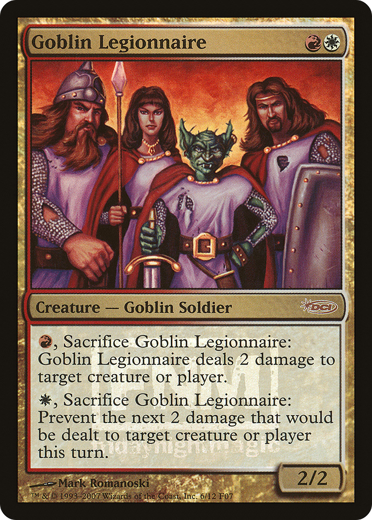 Goblin Legionnaire (FNM-) [Misc] Friday Night Magic 2007 Foil MTG Single Wizards of the Coast
