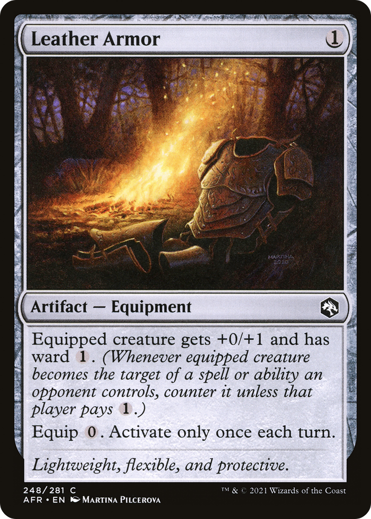 Leather Armor (AFR-248) [Adventures in the Forgotten Realms] Foil MTG Single Wizards of the Coast