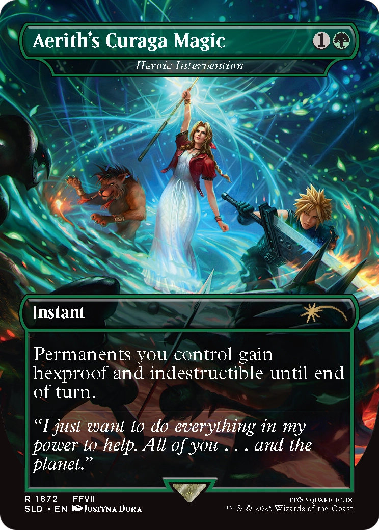 Aerith's Curaga Magic - Heroic Intervention (SLD-1872) [Secret Lair] Drop (Borderless) Foil MTG Single Wizards of the Coast