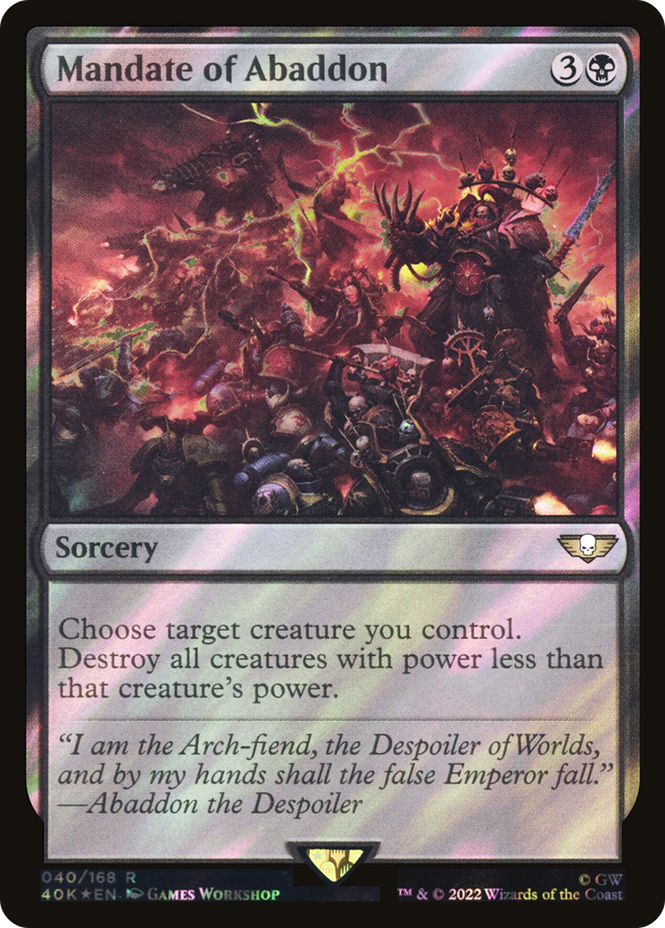 Mandate of Abaddon (40K-40★) [Warhammer 40,000 Commander] Foil MTG Single Wizards of the Coast
