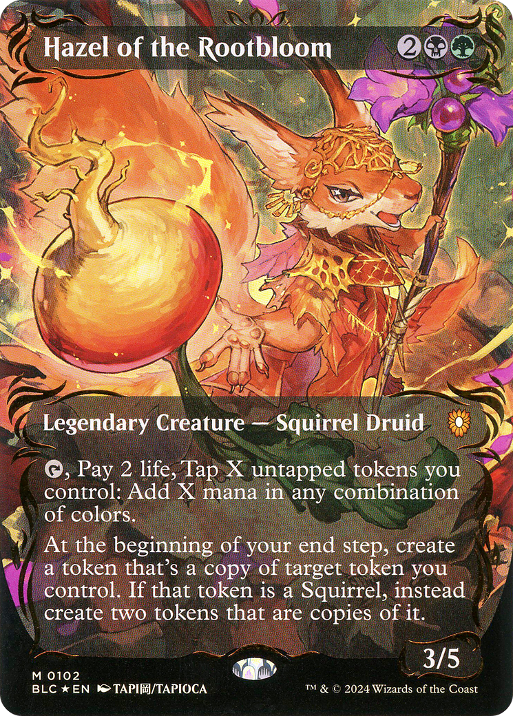 Hazel of the Rootbloom (Raised Foil) (BLC-102) [Bloomburrow Commander] (Borderless) Foil MTG Single Wizards of the Coast