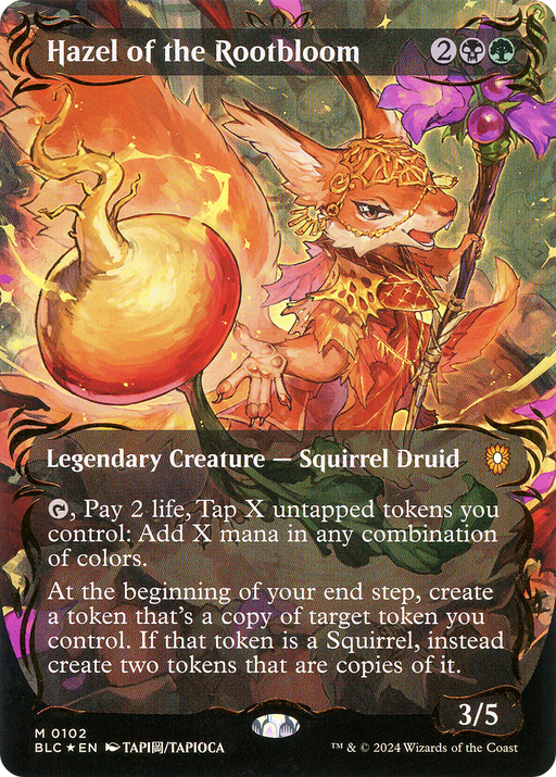 Hazel of the Rootbloom (Raised Foil) (BLC-102) [Bloomburrow Commander] (Borderless) Foil MTG Single Wizards of the Coast