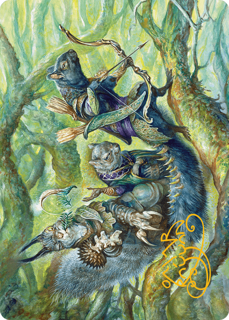 The Odd Acorn Gang Art Card (Gold-Stamped Signature) [Art Series] Bloomburrow MTG Single Magic: The Gathering