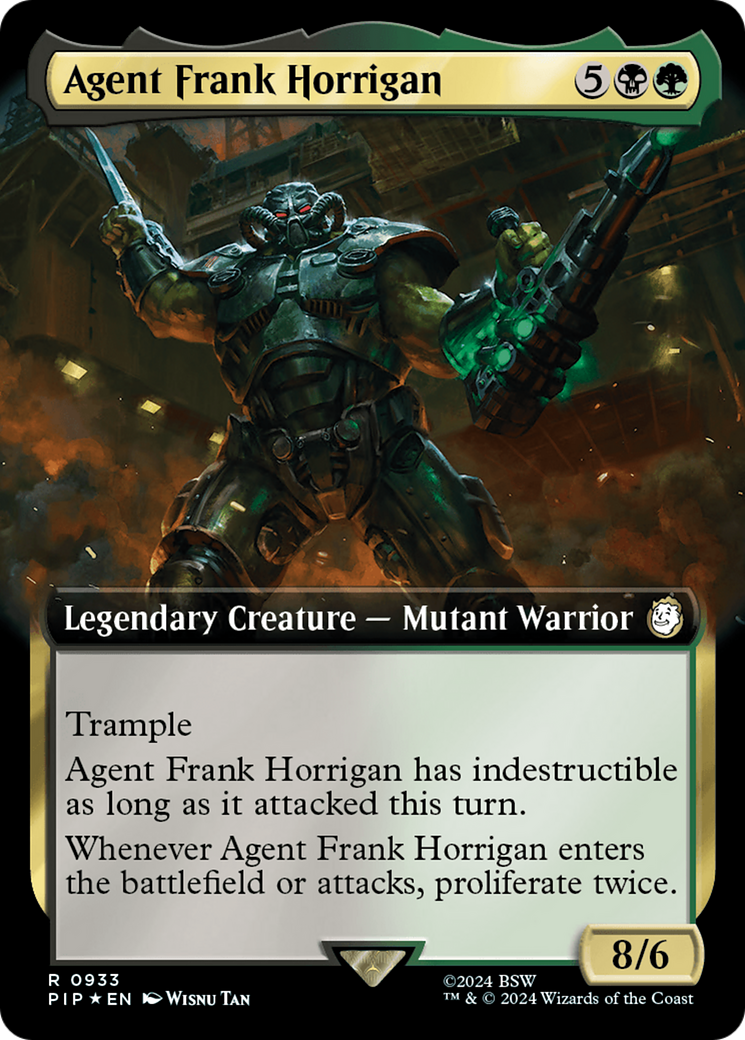 Agent Frank Horrigan (Extended Art) (Surge Foil) [Fallout] MTG Single Magic: The Gathering   