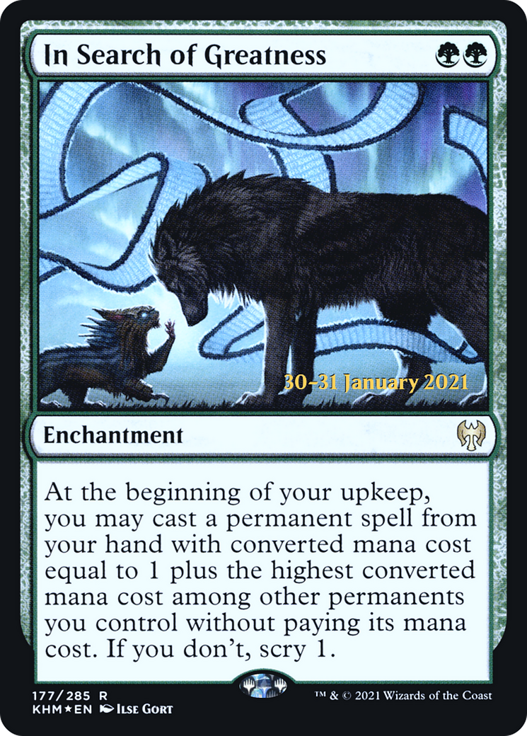 In Search of Greatness (PRE-177) [Kaldheim Promos] Foil MTG Single Wizards of the Coast