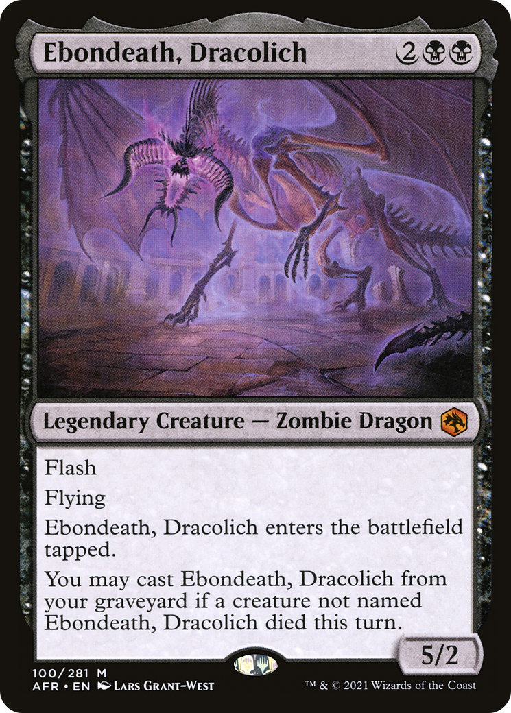 Ebondeath, Dracolich (AFR-100) [Adventures in the Forgotten Realms] Foil MTG Single Wizards of the Coast