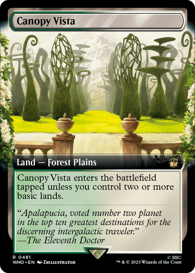 Canopy Vista (WHO-481) [Doctor Who] (Extended Art) MTG Single Wizards of the Coast