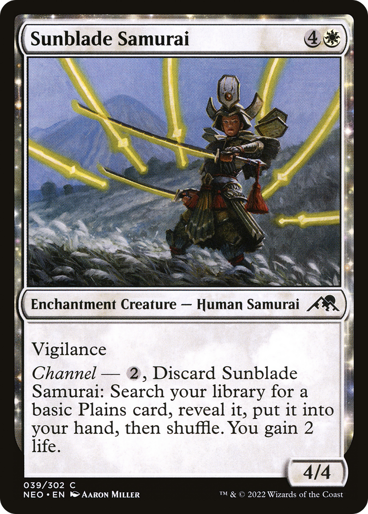 Sunblade Samurai (NEO-039) [Kamigawa: Neon Dynasty] MTG Single Wizards of the Coast