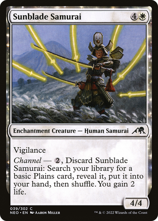 Sunblade Samurai (NEO-039) [Kamigawa: Neon Dynasty] MTG Single Wizards of the Coast