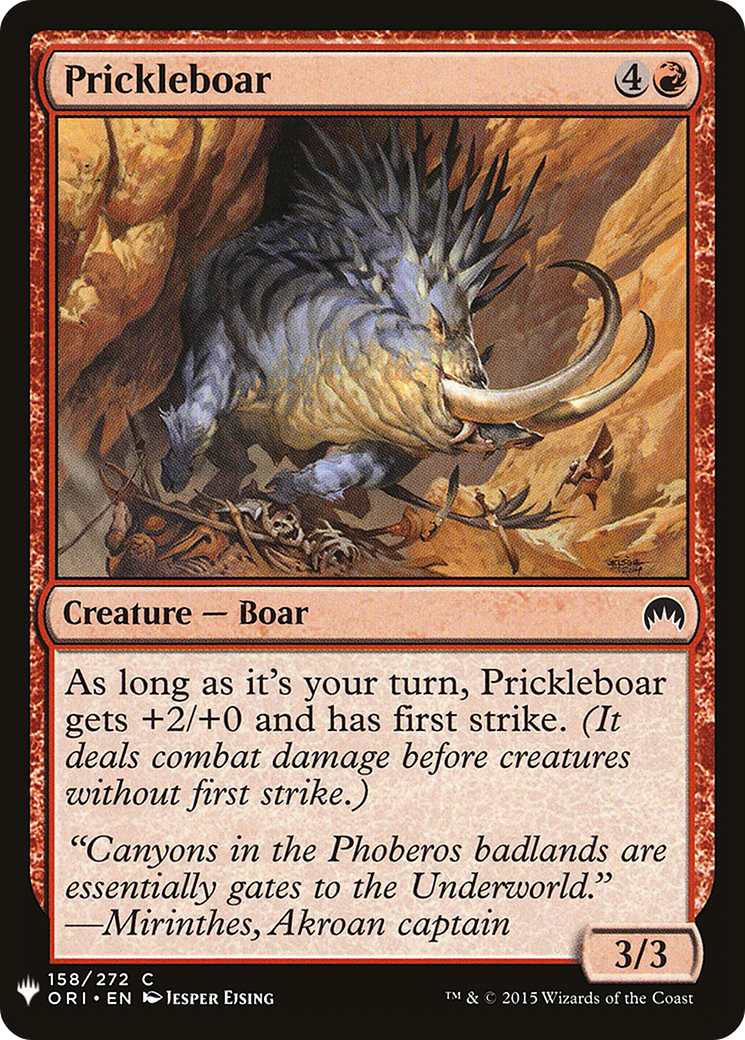 Prickleboar (LIST-ORI-158) [Mystery Booster] The List MTG Single Wizards of the Coast