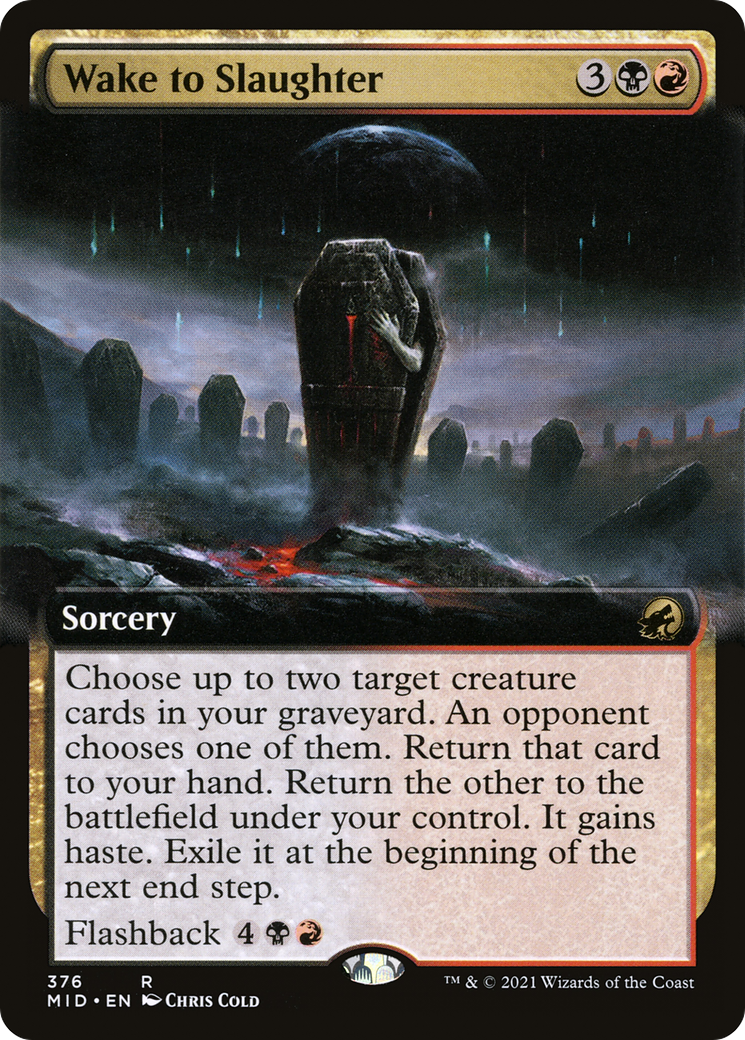 Wake to Slaughter (MID-376) [Innistrad: Midnight Hunt] (Extended Art) MTG Single Wizards of the Coast