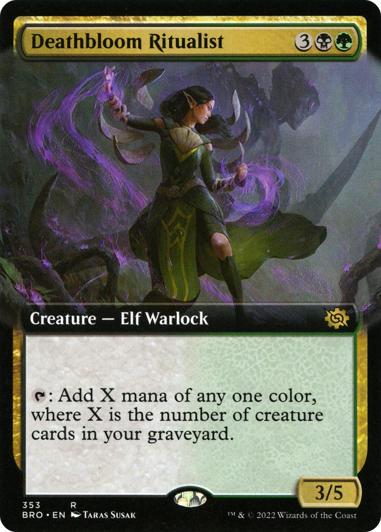 Deathbloom Ritualist (BRO-353) [The Brothers' War] (Extended Art) Foil MTG Single Wizards of the Coast