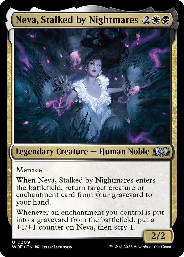Neva, Stalked by Nightmares (WOE-209) [Wilds of Eldraine] Foil MTG Single Wizards of the Coast