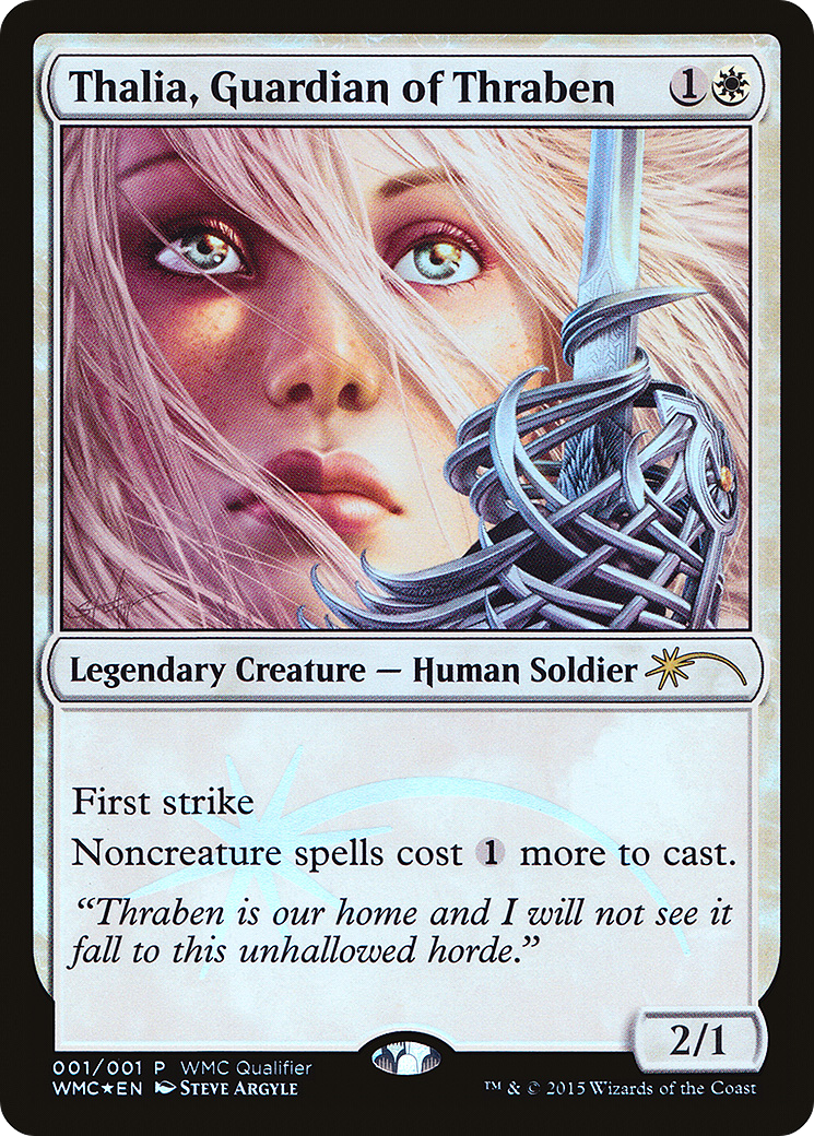Thalia, Guardian of Thraben (WMCQ-001) [Misc] World Magic Cup Qualifiers Foil MTG Single Wizards of the Coast
