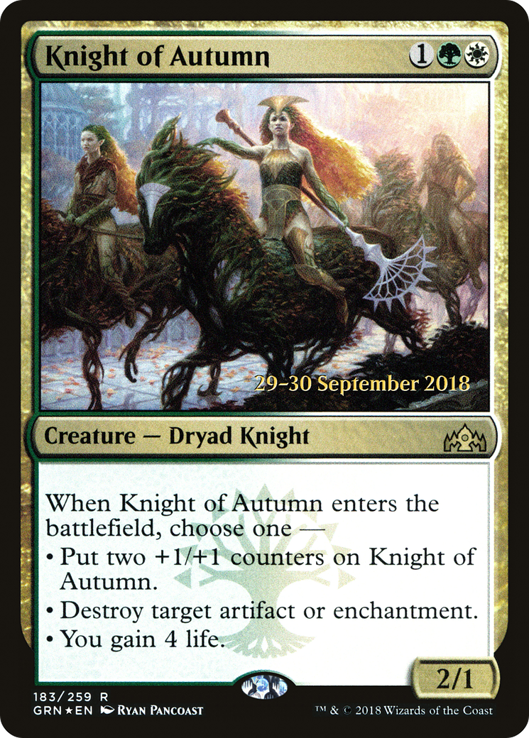Knight of Autumn (PRE-183) [Guilds of Ravnica Promos] Foil MTG Single Wizards of the Coast