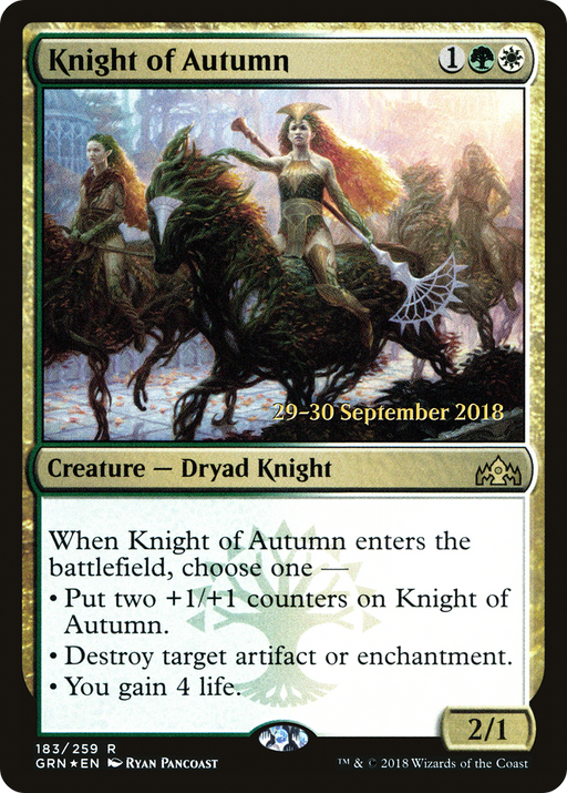 Knight of Autumn (PRE-183) [Guilds of Ravnica Promos] Foil MTG Single Wizards of the Coast