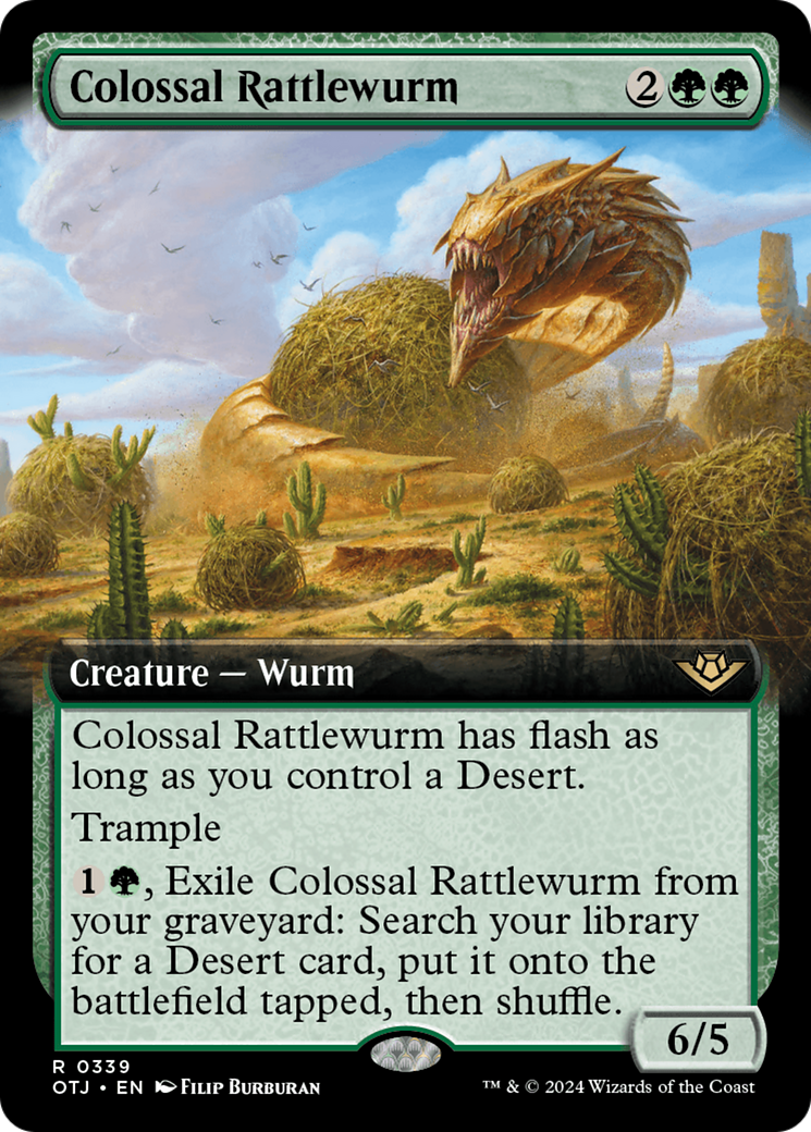 Colossal Rattlewurm (OTJ-339) [Outlaws of Thunder Junction] (Extended Art) MTG Single Wizards of the Coast