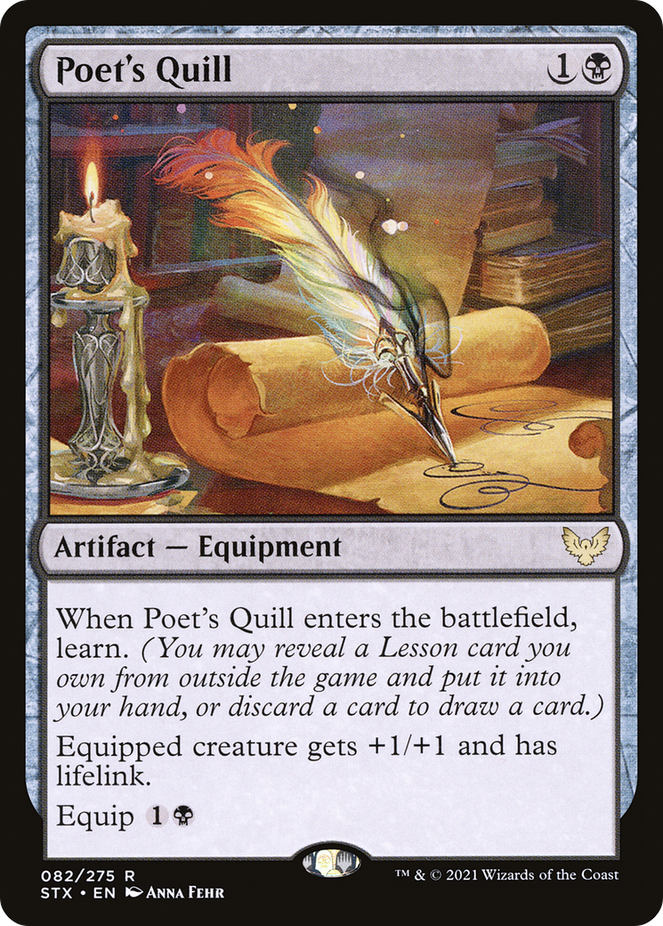 Poet's Quill (STX-082) [Strixhaven: School of Mages] Foil MTG Single Wizards of the Coast
