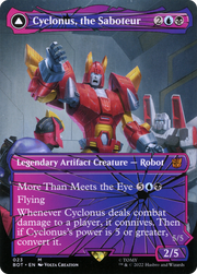 Cyclonus, the Saboteur // Cyclonus, Cybertronian Fighter (BOT-023) [Transformers] (Borderless) Foil MTG Single Wizards of the Coast